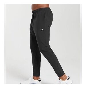 Gymshark Arrival Joggers Men's Sz M Black Tapered Zip Pocket Athletic Pants